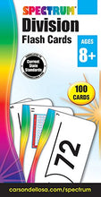 Load image into Gallery viewer, Spectrum - Division Flash Cards - 100 Arithmetic Cards of Division Facts and Place Values with Bonus Game Card for 3rd to 5th Grade Math, Ages 8+
