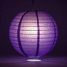 Load image into Gallery viewer, Quasimoon PaperLanternStore.com 14 Inch Purple Even Ribbing Round Paper Lantern (10 Pack)
