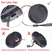 Load image into Gallery viewer, Unique Design Lens Cap Bundle, 3 Pcs 72mm Center Pinch Lens Cap and Cap Keeper Leash for Canon Nikon Sony DSLR Camera + Microfiber Cleaning Cloth

