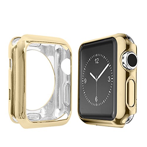 Alritz for IWatch Case 42mm, Soft Slim TPU Protective Case Anti-Scratch Bumper Cover for IWatch Series 1/2/3/Nike+/Sport/Edition, Gold