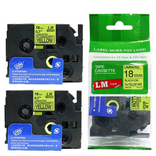 Load image into Gallery viewer, 2/Pack LM Tapes - LMe-C41 Premium 3/4&quot; Black Print on Bright Yellow Label Compatible with Brother TZeC41 P-Touch Tape Includes Tape Color/Size Guide. Replaces TZe-C41 18mm 0.7 Laminated
