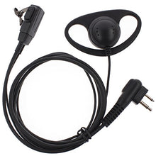 Load image into Gallery viewer, TENQ D Shape Earpiece Headset PTT for Motorola Two Way Radio Walkie Talkie 2pin
