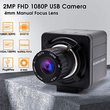 Load image into Gallery viewer, SVPRO 1080P Full HD Mini USB Web Camera 2MP CMOS OV2710 4mm Manual Focus Lens CS Mount Camera High Frame Rate 30fps/60fps/100fps USB Camera Desktop for Linux Windows Android, Plug and Play
