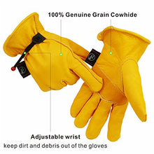 Load image into Gallery viewer, KIM YUAN Leather Work Gloves, with Adjustable Wrist, For Yard Work, Gardening, Farm, Warehouse, Construction, Motorcycle, Men &amp; Women Large
