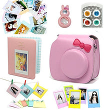 Load image into Gallery viewer, CLOVER 7 in 1 Accessory Bundles Set for Fujifilm Instax Mini 8 Instant Camera (Pink Bow Case Bag/Album/Colorful Filter/Close-Up Lens/Wall Hanging Frame/Photo Frame/Sticker Borders)
