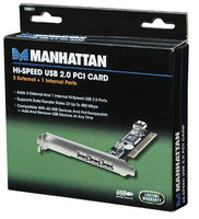 Hi-Speed USB PCI Card, 3 External + 1 Internal Ports