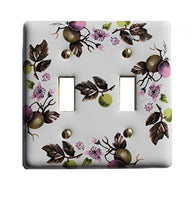 Switch Plate White Porcelain Apple Tree 2 Toggle Switch | Renovator's Supply