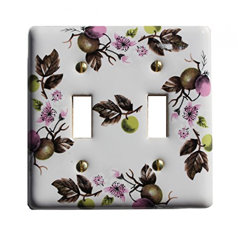 Switch Plate White Porcelain Apple Tree 2 Toggle Switch | Renovator's Supply