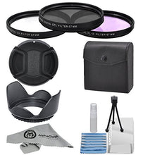 Load image into Gallery viewer, 67mm Professional Camera Filter Lens Gear (UV, CPL, FLD) + Carry Pouch + Tulip Lens Hood + Snap-On Lens Cap + Camera Starter Kit + JC Wolf Microfiber Lens Cleaning Cloth
