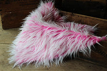 Load image into Gallery viewer, Faux Mongolian Fur Photography Prop, Newborn Prop, Basket Stuffer, Layering Blanket, Rug (Medium, 20&quot;x36&quot;, Frosted Fuchsia)
