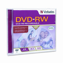 Load image into Gallery viewer, Verbatim : DVD-RW Disc, 4.7GB, 4X, with Jewel Case, Silver -:- Sold as 2 Packs of - 1 - / - Total of 2 Each
