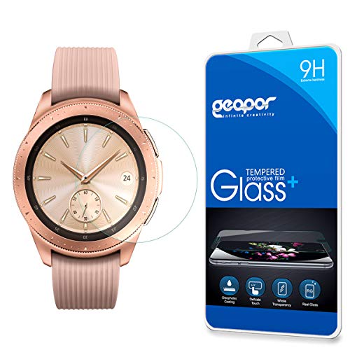 for Samsung Galaxy Watch 42mm (2018) Smartwatch Screen Protector, Geapor Tempered Glass Screen Protector for 9H HD-Clear Ant-Scratch Glass Protector