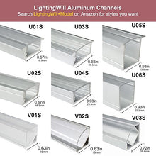 Load image into Gallery viewer, LightingWill LED Aluminum Channel with Clear Cover, 10 Pack 3.3Ft/1M U Shape Recessed Mount (Section Size:0.40&quot; x 1.18&quot;) Anodized Silver Channel System for &lt;20mm LED Strip Lights with Caps+Clips U03
