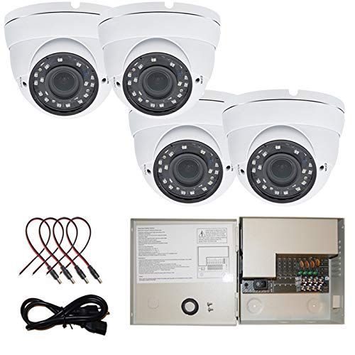 Evertech 1080P HD Day Night Vision Outdoor Indoor Dome CCTV Security Camera with 12V DC Power Supply Box