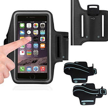 Load image into Gallery viewer, Black Armband Exercise Workout Case with Keyholder for Jogging fits Red Hydrogen One. for Arms up to 14 inches Big.

