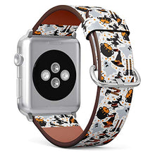 Load image into Gallery viewer, S-Type iWatch Leather Strap Printing Wristbands for Apple Watch 4/3/2/1 Sport Series (42mm) - Halloween Pattern of Pumpkin, Ghost, bat, Candy and Witch Hats
