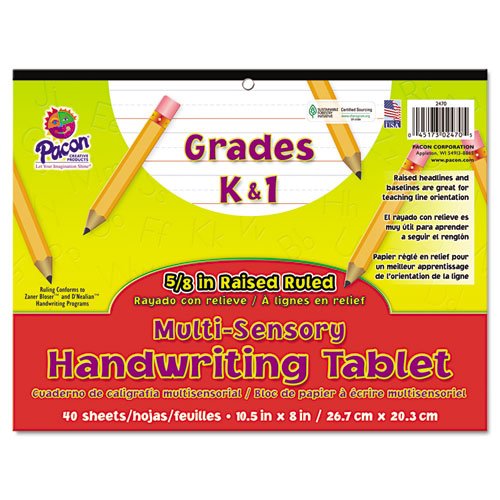 Multi-Sensory Handwriting Tablet, 10-1/2 x 8, 40 Sheets/Pad, Sold as 1 Pad, 40 Sheet per Pad