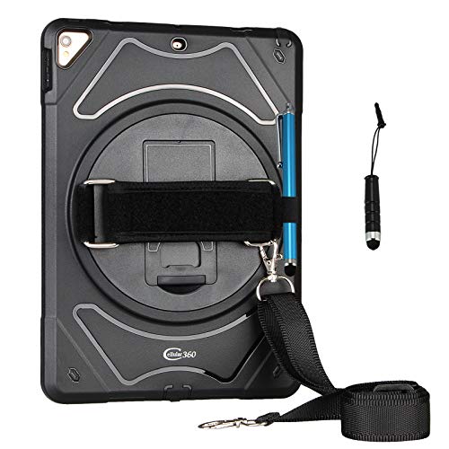 Cellular360 Car Headrest Mount Case for iPad Air 3 2019, iPad Pro 10.5 2017, Shockproof case with a 360 Degree Rotatable Kickstand, Handle, Elastic Pencil Holder and Shoulder Strap