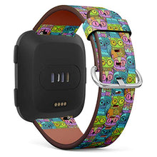 Load image into Gallery viewer, Replacement Leather Strap Printing Wristbands Compatible with Fitbit Versa - Colorful Tribal Owls Pattern
