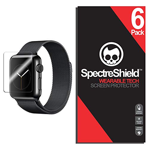 [6-Pack] Spectre Shield Screen Protector for Apple Watch 38mm (Series 3 2 1) iWatch Case Friendly Apple Watch 38mm Series 3 Screen Protector Accessory TPU Clear Film