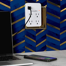 Load image into Gallery viewer, Aduro Surge Protector 4 Outlets Power Strip Station with (2 Ports 2.1A) USB Ports Multiple Outlet Splitter Extender Adapter ETL Listed

