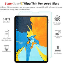 Load image into Gallery viewer, for iPad Pro 11 (2018) Screen Protector [Tempered Glass], SuperGuardZ, 9H, 0.3mm, Anti-Scratch, Anti-Bubble [Lifetime Replacement] + LED Stylus Pen

