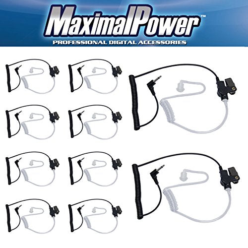 Maximalpower 3.5mm Surveillance Plug Coil Tube Earbud Audio Kit for Two-Way Radios RH617-1 N x 10 Pack