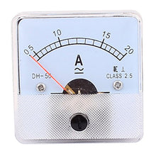 Load image into Gallery viewer, uxcell DH50 Pointer Needle AC/DC 0-20A Current Tester Panel Analog Ammeter 50mm x 50mm
