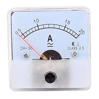 uxcell DH50 Pointer Needle AC/DC 0-20A Current Tester Panel Analog Ammeter 50mm x 50mm