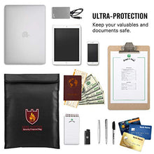 Load image into Gallery viewer, Fireproof Money &amp; Document Bag, MoKo 15&quot; x 11&quot; Fire &amp; Water Resistant Cash &amp; Envelope Holder, Protect Your Valuables, Documents, Money, Jewelry, Zipper Closure for Maximum Protection, Black
