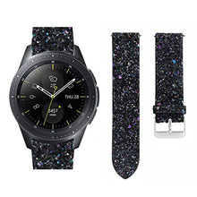 Load image into Gallery viewer, Leather Band Compatible Galaxy Watch 42mm, 20mm Sport Glitter Leather Bands Replacement Wristband Strap for Samsung Galaxy 42mm/ Gear S2 Classic/Gear Sport Smartwatch (Black)
