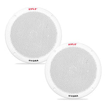 Load image into Gallery viewer, 6.5 Inch Dual Marine Speakers - 2 Way Waterproof and Weather Resistant Outdoor Audio Stereo Sound System with 400 Watt Power, Polypropylene Cone and Butyl Rubber Surround - 1 Pair - PLMR605W (White)
