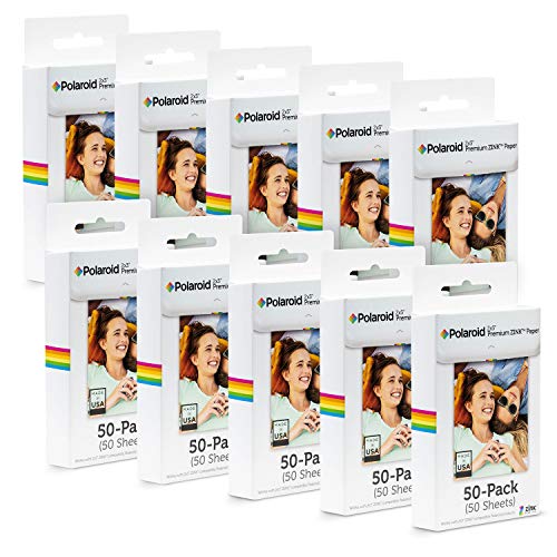 Polaroid 2x3 inch Premium ZINK Photo Paper (500 Sheets) - Compatible With Polaroid Snap, Z2300, SocialMatic Instant Cameras & Zip Instant Printer