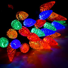Load image into Gallery viewer, Holiday Essence Led Christmas Multi Color Lights 60 C6 Faceted LED Decorative String Light Set Indoor and Outdoor Use - Energy Efficient LED Bulbs with Green Wire, UL Listed Professional Grade
