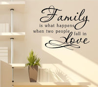 Family is what happens when two people fall in Love Vinyl Decal Matte Black Decor Decal Skin Sticker Laptop