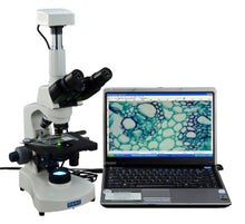 Load image into Gallery viewer, OMAX 40X-2000X LED Trinocular Compound Microscope with Reversed Nosepiece and 30 Degree Siedentopf Viewing Head and 1.3MP USB Camera

