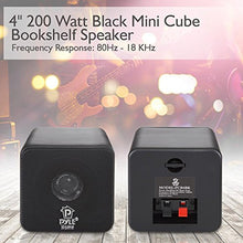 Load image into Gallery viewer, 4â? Mini Cube Bookshelf Speakers   Paper Cone Driver, 200 Watt Power, 8 Ohm Impedance, Video Shield
