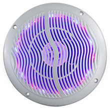 Load image into Gallery viewer, Rockville Rmc65ls 6.5 Inch 600W 2-Way Silver Marine Speakers/Multi Color Led+Remote
