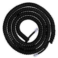 Load image into Gallery viewer, Power Gear Coiled Telephone Cord, 2 Feet Coiled, 12 Feet Uncoiled, Phone Cord works with All Corded Landline Phones, For Use in Home or Office, Black, 27639
