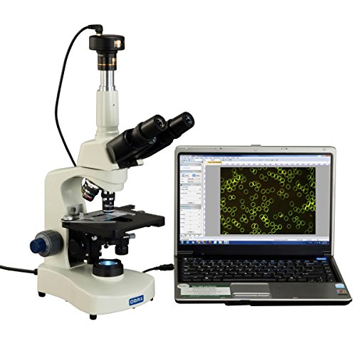 OMAX 40X-2500X Darkfiled Trinocular Compound Siedentopf LED Microscope with Dry Darkfield Condenser and 1.3MP Camera