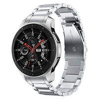 V-MORO Metal Strap Compatible with Galaxy Watch 46mm Bands/Gear S3 Classic/Frontier Band with Clips No Gaps Solid Stainless Steel Bracelet for Samsung Galaxy Watch 46mm R800/Gear S3 Smartwatch Silver