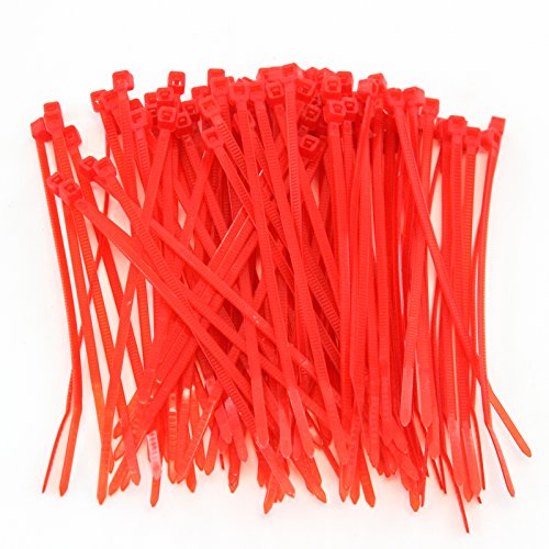 1000 Heavy Duty 4 Inches 18 Pound Zip Cable Ties Nylon Wrap Red