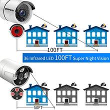 Load image into Gallery viewer, [2-Antenna Signal Enhance &amp; 100 ft Super Night Vision] Outdoor Wireless Security Camera System, WiFi Surveillance Video Camera System, 5MP 8-Channel Wireless NVR, 4pcs 3.0MP IP Cameras
