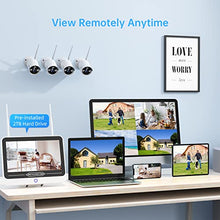 Load image into Gallery viewer, 3MP Wireless Security Camera System with 12 Monitor 2TB Hard Drive,SMONET 8CH WiFi Home Surveillance NVR Kits,4Pcs 3MP Outdoor Indoor CCTV IP Cameras,Clearer Than 1080P,Night Vision,Free App P2P
