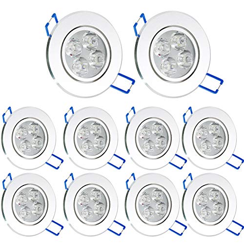 Pack of 10,Pocketman 110V 4W LED Ceiling Light Downlight,Warm White Spotlight Lamp Recessed Lighting Fixture,with LED Driver