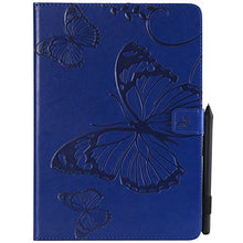 Load image into Gallery viewer, Cookk iPad Pro 9.7 Case, Butterfly Embossed PU Leather Folio [Slim Fit] Standing Smart Protective Cover with Auto Sleep/Wake Feature Wallet Case for Apple iPad Pro 9.7-inch 2016 Tablet, Blue
