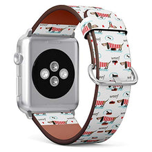 Load image into Gallery viewer, S-Type iWatch Leather Strap Printing Wristbands for Apple Watch 4/3/2/1 Sport Series (42mm) - Pattern with Dogs, Bones and Lettering woof
