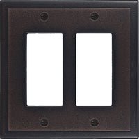 Questech Ambient Satin Metal Composite Switch Plate/Wall Plate/Outlet Cover (Double Decorator, Oil Rubbed Bronze)
