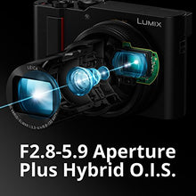 Load image into Gallery viewer, PANASONIC LUMIX ZS200 4K Digital Camera, DC-ZS200K, 20.1 Megapixel 1-Inch Sensor, 15X LEICA DC VARIO-ELMAR Lens, F3.3-6.4 Aperture, HYBRID O.I.S. Stabilization, 3-Inch LCD , DC-ZS200K (Black)
