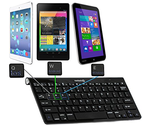Navitech 3 In 1 Black Slim Wireless Windows / Android & Apple IOS Bluetooth Keyboard For The ASUS Eee Pad Transformer TF101 / ASUS Eee Pad Transformer Prime TF201 / ASUS Transformer Pad TF300 / Asus T